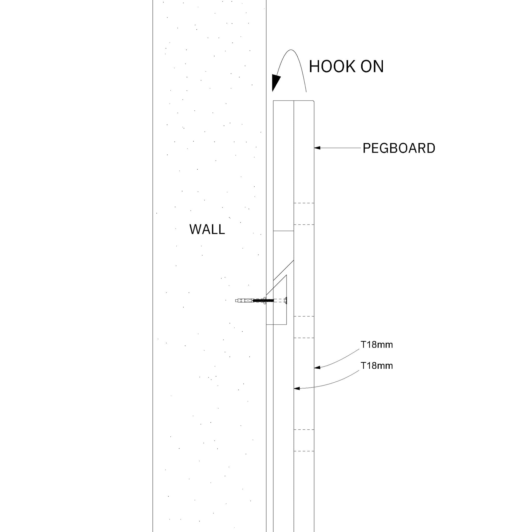 plank Standalone Pegboard Base