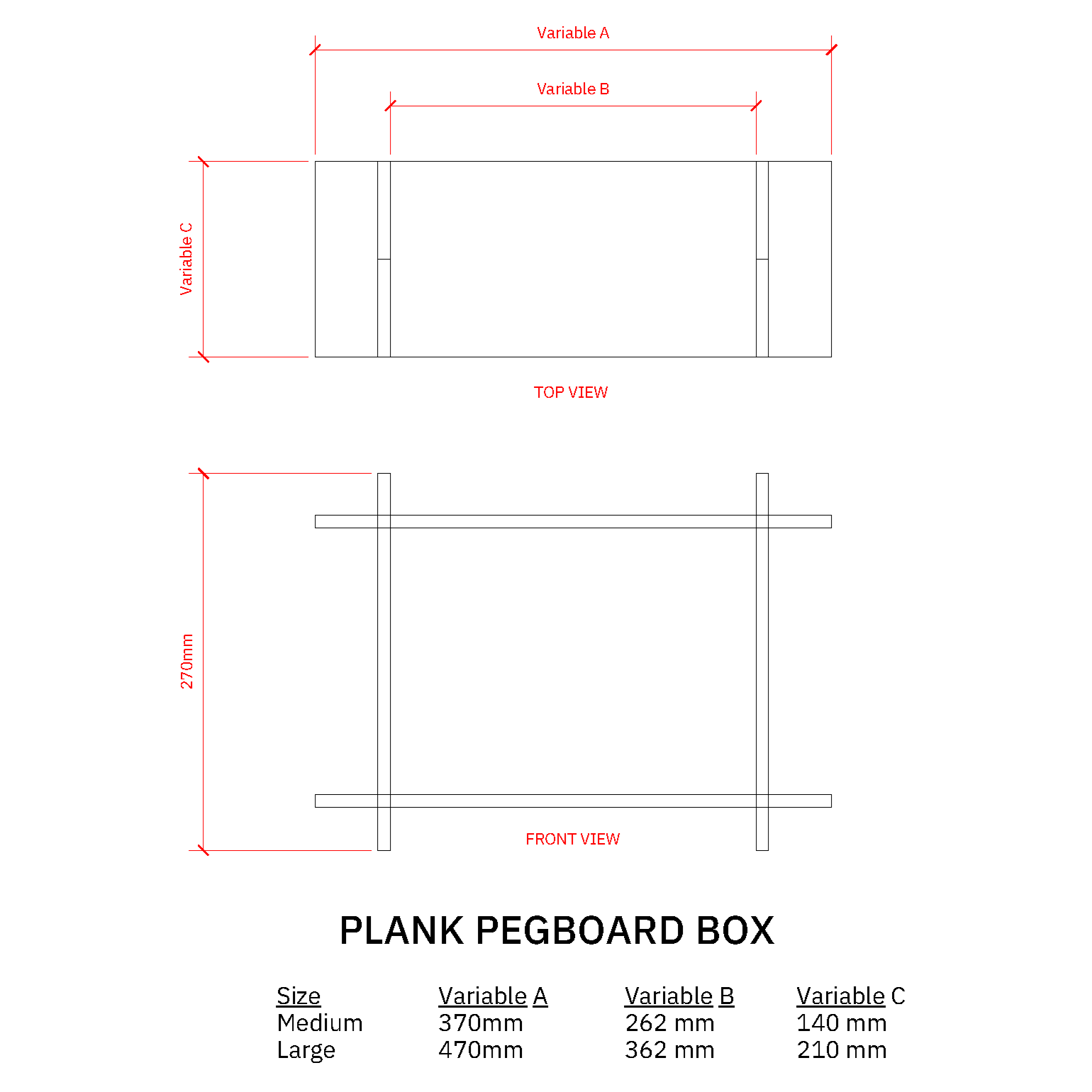 plank Pegboard Box